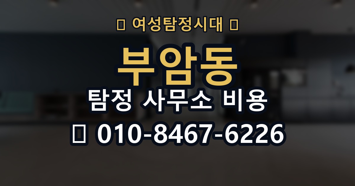 부암동 탐정 사무소 비용과 서비스 범위의 관계