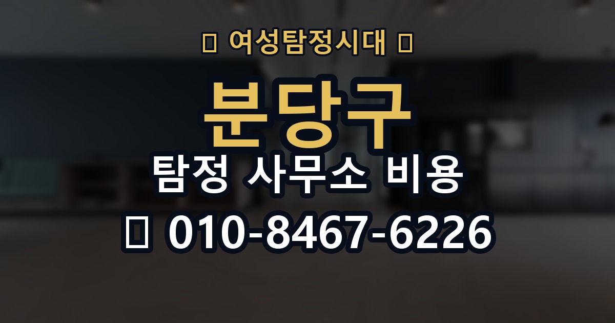 분당구 탐정 사무소 비용 의뢰 전에 점검해야 할 사항